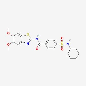 molecular formula C23H27N3O5S2 B3297377 4-(N-cyclohexyl-N-methylsulfamoyl)-N-(5,6-dimethoxybenzo[d]thiazol-2-yl)benzamide CAS No. 895442-61-2