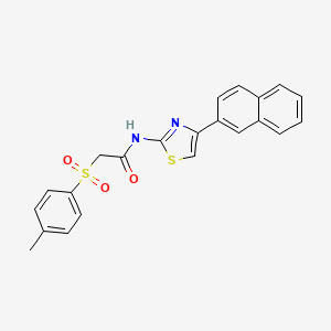 molecular formula C22H18N2O3S2 B3297390 N-(4-(naphthalen-2-yl)thiazol-2-yl)-2-tosylacetamide CAS No. 895445-43-9