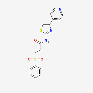 molecular formula C18H17N3O3S2 B3297397 3-(4-methylphenyl)sulfonyl-N-(4-pyridin-4-yl-1,3-thiazol-2-yl)propanamide CAS No. 895446-81-8