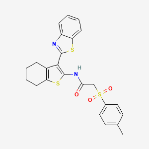 N-(3-(benzo[d]thiazol-2-yl)-4,5,6,7-tetrahydrobenzo[b]thiophen-2-yl)-2-tosylacetamide
