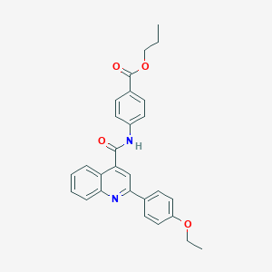 molecular formula C28H26N2O4 B329741 Propyl 4-({[2-(4-ethoxyphenyl)-4-quinolinyl]carbonyl}amino)benzoate 