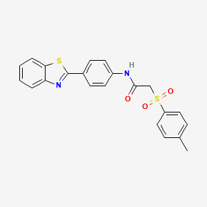 molecular formula C22H18N2O3S2 B3297424 N-(4-(benzo[d]thiazol-2-yl)phenyl)-2-tosylacetamide CAS No. 895449-07-7