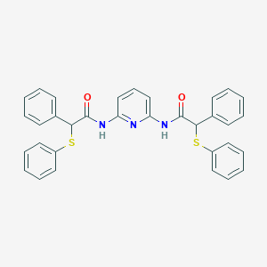 molecular formula C33H27N3O2S2 B329743 2-phenyl-N-(6-{[phenyl(phenylsulfanyl)acetyl]amino}-2-pyridinyl)-2-(phenylsulfanyl)acetamide 