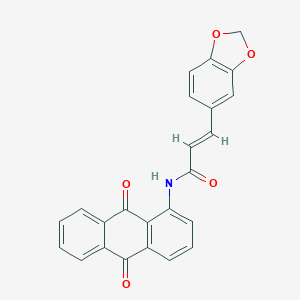 (2E)-3-(1,3-benzodioxol-5-yl)-N-(9,10-dioxo-9,10-dihydroanthracen-1-yl)prop-2-enamide