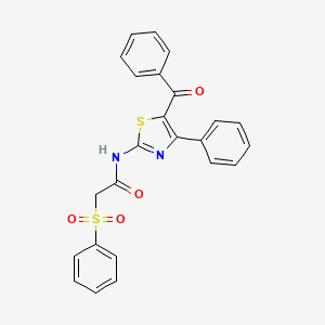 molecular formula C24H18N2O4S2 B3297460 N-(5-benzoyl-4-phenylthiazol-2-yl)-2-(phenylsulfonyl)acetamide CAS No. 895456-98-1