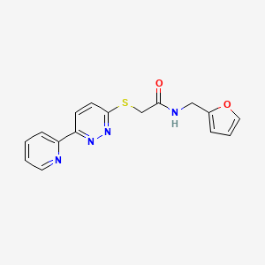 molecular formula C16H14N4O2S B3297465 N-(furan-2-ylmethyl)-2-(6-pyridin-2-ylpyridazin-3-yl)sulfanylacetamide CAS No. 895458-45-4
