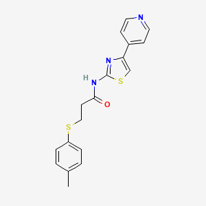 molecular formula C18H17N3OS2 B3297491 N-(4-(pyridin-4-yl)thiazol-2-yl)-3-(p-tolylthio)propanamide CAS No. 895464-17-2