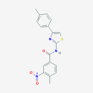 molecular formula C18H15N3O3S B329751 4-methyl-N-[4-(4-methylphenyl)-1,3-thiazol-2-yl]-3-nitrobenzamide 