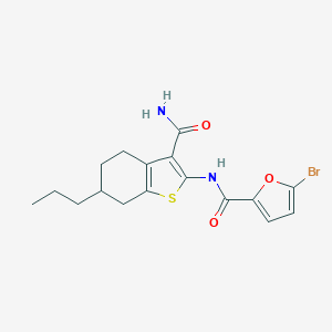 molecular formula C17H19BrN2O3S B329754 5-bromo-N-(3-carbamoyl-6-propyl-4,5,6,7-tetrahydro-1-benzothiophen-2-yl)furan-2-carboxamide 