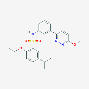 molecular formula C22H25N3O4S B3297569 2-ethoxy-5-isopropyl-N-(3-(6-methoxypyridazin-3-yl)phenyl)benzenesulfonamide CAS No. 895802-90-1