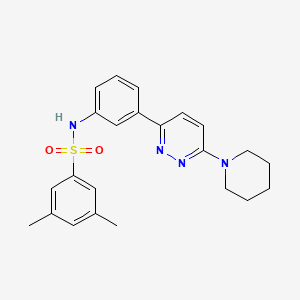 molecular formula C23H26N4O2S B3297615 3,5-dimethyl-N-[3-(6-piperidin-1-ylpyridazin-3-yl)phenyl]benzenesulfonamide CAS No. 895807-77-9
