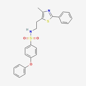 molecular formula C24H22N2O3S2 B3297645 N-[2-(4-methyl-2-phenyl-1,3-thiazol-5-yl)ethyl]-4-phenoxybenzenesulfonamide CAS No. 895995-55-8