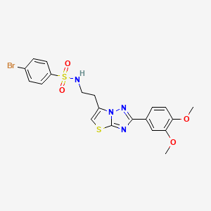 molecular formula C20H19BrN4O4S2 B3297652 4-bromo-N-(2-(2-(3,4-dimethoxyphenyl)thiazolo[3,2-b][1,2,4]triazol-6-yl)ethyl)benzenesulfonamide CAS No. 896012-00-3