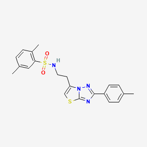 molecular formula C21H22N4O2S2 B3297655 2,5-dimethyl-N-(2-(2-(p-tolyl)thiazolo[3,2-b][1,2,4]triazol-6-yl)ethyl)benzenesulfonamide CAS No. 896012-79-6