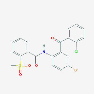 molecular formula C21H15BrClNO4S B3297656 N-[4-bromo-2-(2-chlorobenzoyl)phenyl]-2-methanesulfonylbenzamide CAS No. 896027-53-5