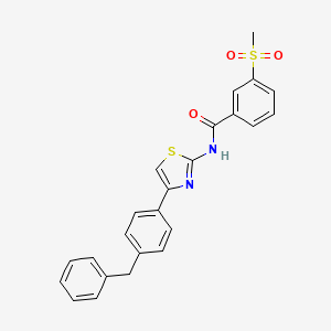 molecular formula C24H20N2O3S2 B3297659 N-(4-(4-benzylphenyl)thiazol-2-yl)-3-(methylsulfonyl)benzamide CAS No. 896027-84-2