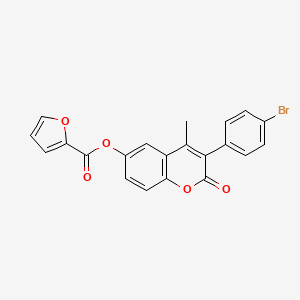 molecular formula C21H13BrO5 B3297670 3-(4-bromophenyl)-4-methyl-2-oxo-2H-chromen-6-yl furan-2-carboxylate CAS No. 896045-29-7