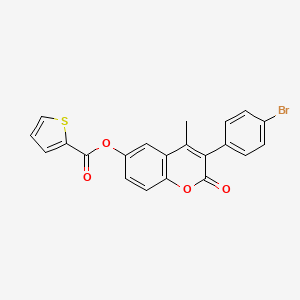 molecular formula C21H13BrO4S B3297676 3-(4-bromophenyl)-4-methyl-2-oxo-2H-chromen-6-yl thiophene-2-carboxylate CAS No. 896045-85-5