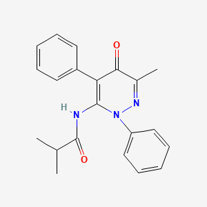 molecular formula C21H21N3O2 B3297696 2-methyl-N-(6-methyl-5-oxo-2,4-diphenylpyridazin-3-yl)propanamide CAS No. 896071-03-7