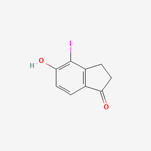 molecular formula C9H7IO2 B3297698 1H-Inden-1-one, 2,3-dihydro-5-hydroxy-4-iodo- CAS No. 896132-98-2