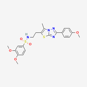 molecular formula C22H24N4O5S2 B3297741 3,4-dimethoxy-N-(2-(2-(4-methoxyphenyl)-6-methylthiazolo[3,2-b][1,2,4]triazol-5-yl)ethyl)benzenesulfonamide CAS No. 896275-95-9