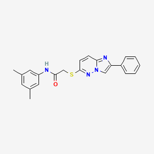 molecular formula C22H20N4OS B3297754 N-(3,5-dimethylphenyl)-2-((2-phenylimidazo[1,2-b]pyridazin-6-yl)thio)acetamide CAS No. 896280-79-8