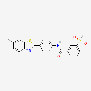 molecular formula C22H18N2O3S2 B3297755 N-(4-(6-methylbenzo[d]thiazol-2-yl)phenyl)-3-(methylsulfonyl)benzamide CAS No. 896283-54-8