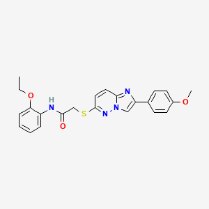 molecular formula C23H22N4O3S B3297760 N-(2-ethoxyphenyl)-2-((2-(4-methoxyphenyl)imidazo[1,2-b]pyridazin-6-yl)thio)acetamide CAS No. 896284-31-4