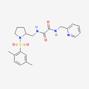 molecular formula C21H26N4O4S B3297769 N1-((1-((2,5-dimethylphenyl)sulfonyl)pyrrolidin-2-yl)methyl)-N2-(pyridin-2-ylmethyl)oxalamide CAS No. 896287-44-8