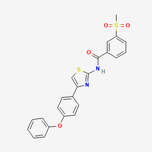 molecular formula C23H18N2O4S2 B3297774 3-(methylsulfonyl)-N-(4-(4-phenoxyphenyl)thiazol-2-yl)benzamide CAS No. 896287-60-8