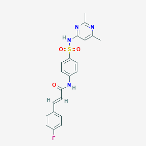 molecular formula C21H19FN4O3S B329778 N-(4-{[(2,6-dimethyl-4-pyrimidinyl)amino]sulfonyl}phenyl)-3-(4-fluorophenyl)acrylamide 