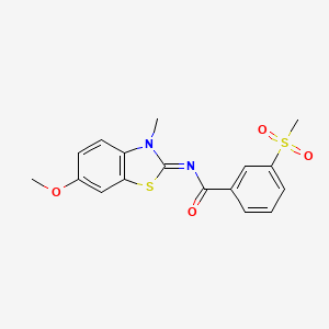 molecular formula C17H16N2O4S2 B3297785 (E)-N-(6-methoxy-3-methylbenzo[d]thiazol-2(3H)-ylidene)-3-(methylsulfonyl)benzamide CAS No. 896292-51-6