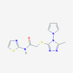 2-[(5-methyl-4-pyrrol-1-yl-1,2,4-triazol-3-yl)sulfanyl]-N-(1,3-thiazol-2-yl)acetamide