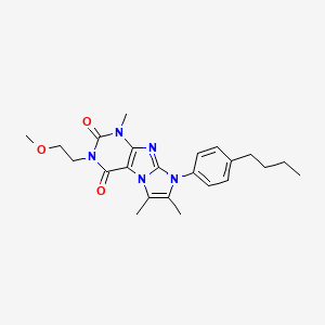molecular formula C23H29N5O3 B3297807 6-(4-Butylphenyl)-2-(2-methoxyethyl)-4,7,8-trimethylpurino[7,8-a]imidazole-1,3-dione CAS No. 896301-63-6