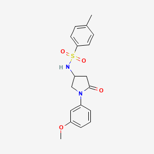 molecular formula C18H20N2O4S B3297820 N-(1-(3-methoxyphenyl)-5-oxopyrrolidin-3-yl)-4-methylbenzenesulfonamide CAS No. 896309-61-8