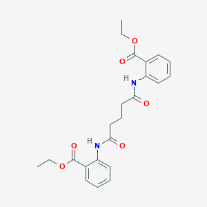molecular formula C23H26N2O6 B329784 Ethyl 2-({5-[2-(ethoxycarbonyl)anilino]-5-oxopentanoyl}amino)benzoate 