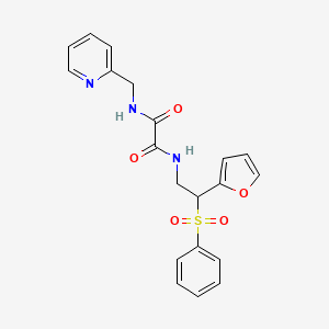 molecular formula C20H19N3O5S B3297840 N-[2-(2-furyl)-2-(phenylsulfonyl)ethyl]-N'-(pyridin-2-ylmethyl)ethanediamide CAS No. 896316-40-8