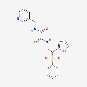 molecular formula C20H19N3O5S B3297844 N-[2-(2-furyl)-2-(phenylsulfonyl)ethyl]-N'-(pyridin-3-ylmethyl)ethanediamide CAS No. 896316-48-6