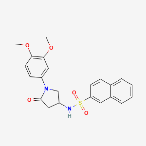 molecular formula C22H22N2O5S B3297847 N-[1-(3,4-dimethoxyphenyl)-5-oxopyrrolidin-3-yl]naphthalene-2-sulfonamide CAS No. 896317-62-7