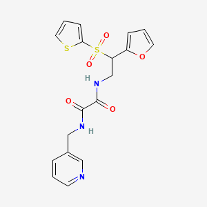 molecular formula C18H17N3O5S2 B3297853 N-[2-(2-furyl)-2-(2-thienylsulfonyl)ethyl]-N'-(pyridin-3-ylmethyl)ethanediamide CAS No. 896318-35-7