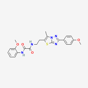 molecular formula C23H23N5O4S B3297858 N1-(2-methoxyphenyl)-N2-(2-(2-(4-methoxyphenyl)-6-methylthiazolo[3,2-b][1,2,4]triazol-5-yl)ethyl)oxalamide CAS No. 896320-34-6