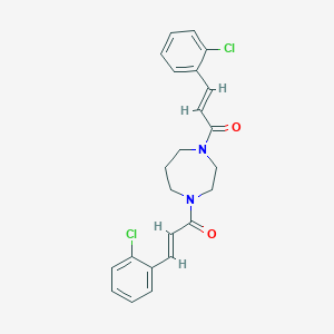 molecular formula C23H22Cl2N2O2 B329789 1,4-Bis[3-(2-chlorophenyl)acryloyl]-1,4-diazepane 
