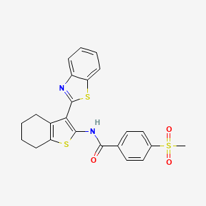 molecular formula C23H20N2O3S3 B3297899 N-(3-(benzo[d]thiazol-2-yl)-4,5,6,7-tetrahydrobenzo[b]thiophen-2-yl)-4-(methylsulfonyl)benzamide CAS No. 896342-07-7