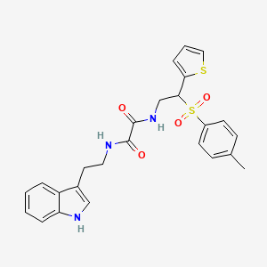 N1-(2-(1H-indol-3-yl)ethyl)-N2-(2-(thiophen-2-yl)-2-tosylethyl)oxalamide