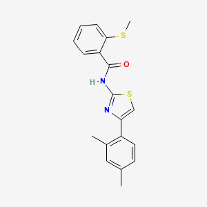 N-[4-(2,4-dimethylphenyl)-1,3-thiazol-2-yl]-2-methylsulfanylbenzamide