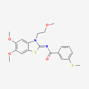 molecular formula C20H22N2O4S2 B3297934 (Z)-N-(5,6-dimethoxy-3-(2-methoxyethyl)benzo[d]thiazol-2(3H)-ylidene)-3-(methylthio)benzamide CAS No. 896347-61-8