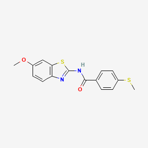 molecular formula C16H14N2O2S2 B3297939 N-(6-methoxy-1,3-benzothiazol-2-yl)-4-methylsulfanylbenzamide CAS No. 896347-68-5