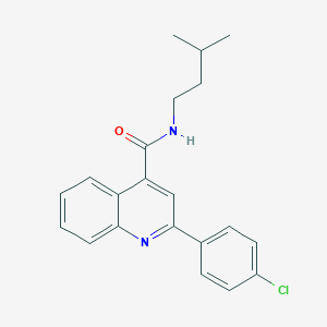 molecular formula C21H21ClN2O B329796 2-(4-chlorophenyl)-N-(3-methylbutyl)quinoline-4-carboxamide 