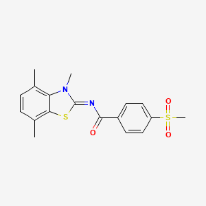 molecular formula C18H18N2O3S2 B3297962 (Z)-4-(methylsulfonyl)-N-(3,4,7-trimethylbenzo[d]thiazol-2(3H)-ylidene)benzamide CAS No. 896353-04-1
