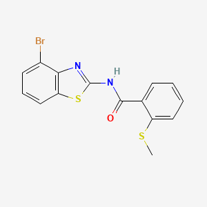 molecular formula C15H11BrN2OS2 B3297972 N-(4-bromo-1,3-benzothiazol-2-yl)-2-methylsulfanylbenzamide CAS No. 896353-83-6